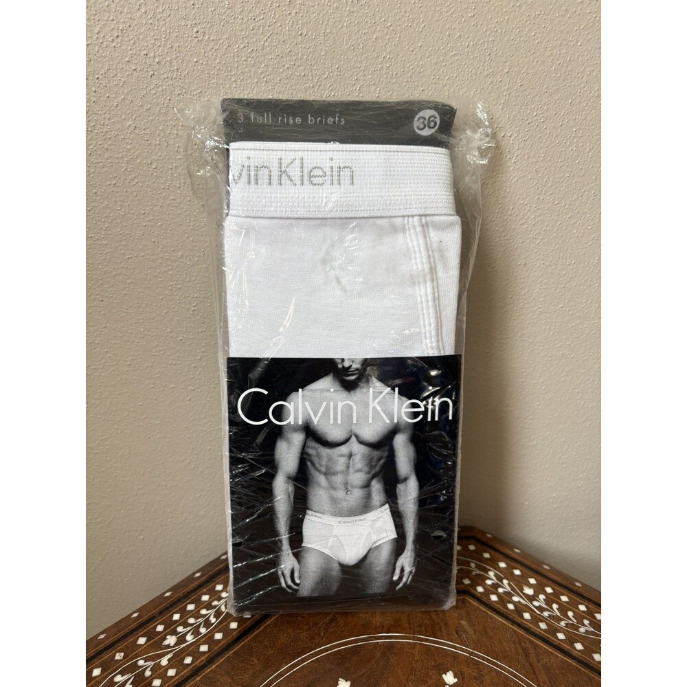 Vtg 1999 Calvin Klein Full Rise Briefs Size 36 100% Cotton Set Of 3 pair NEW
